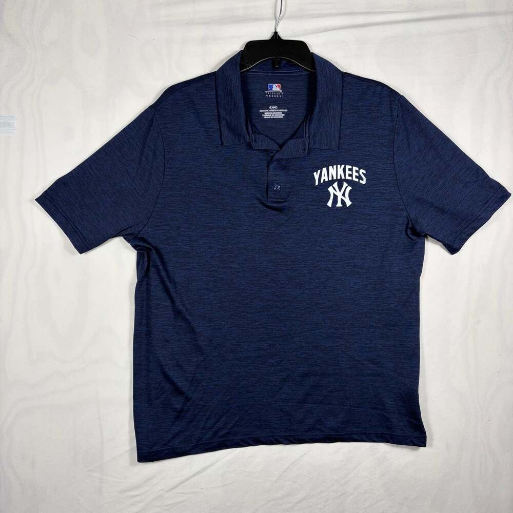 MLB Genuine Merchandise New York Yankees Space Dye Blue Polo  Large